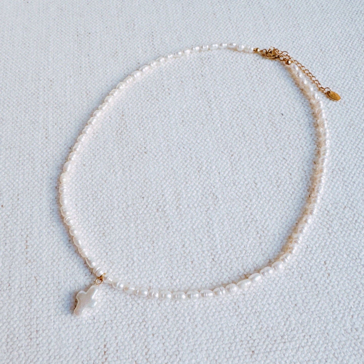 Freshwater Pearl Cross Necklace