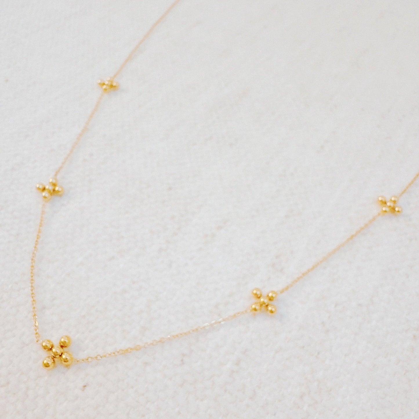 Dot Golden Cross Necklace - Water & Tarnish Resistant