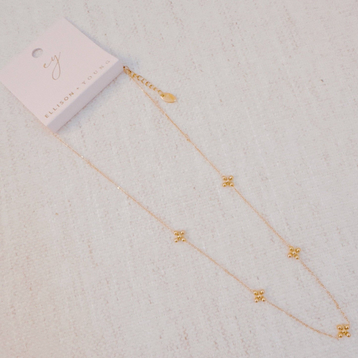 Dot Golden Cross Necklace - Water & Tarnish Resistant