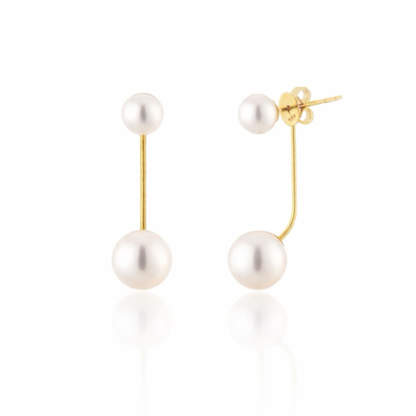 Dual Pearl Drop Earrings